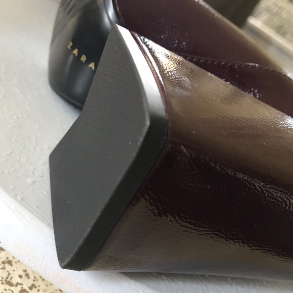 Zara Trafaluc patent finished block heel boots - Picture 6 of 17